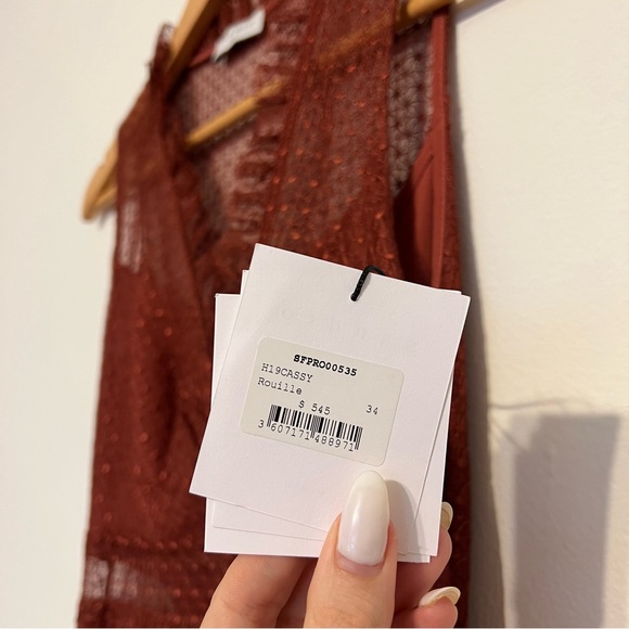 NWT✨ Sandro Cassy Tulle Midi Dress in Rust - Picture 10 of 10